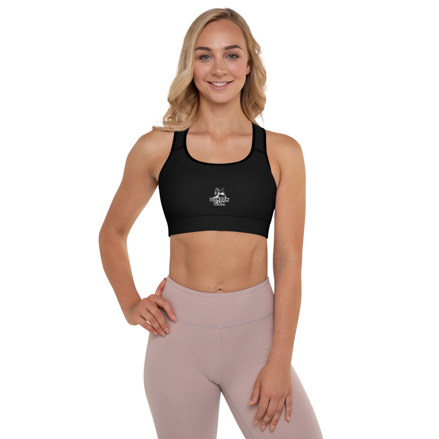 Women Black Padded Sports Bra