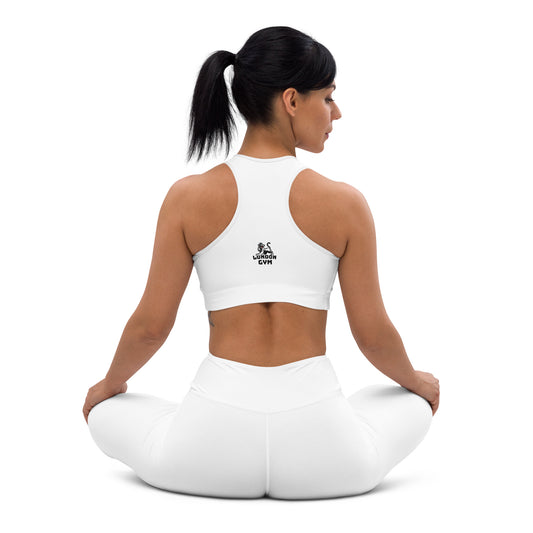 Women's  White Padded Sports Bra | London Gym