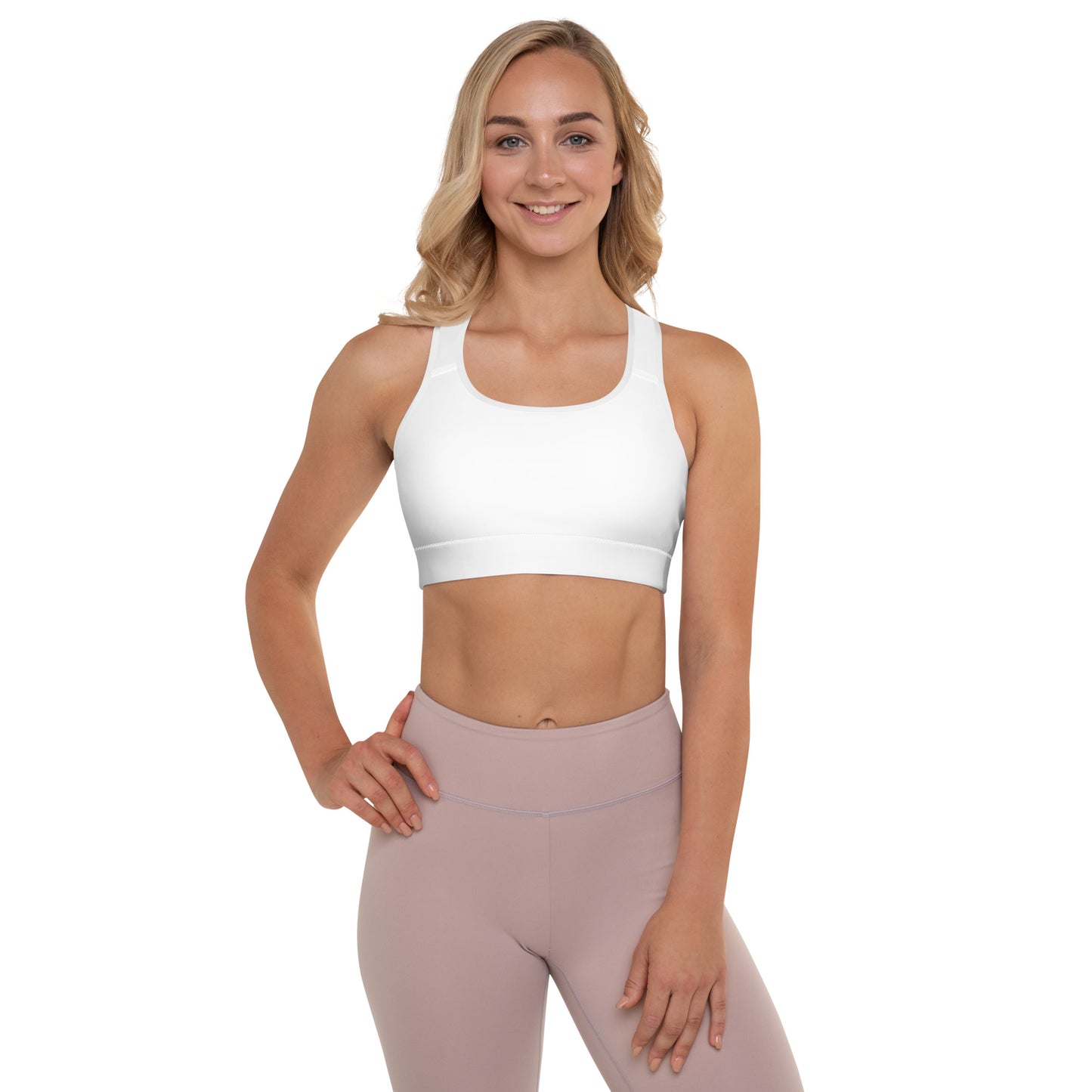 Women White Padded Sports Bra