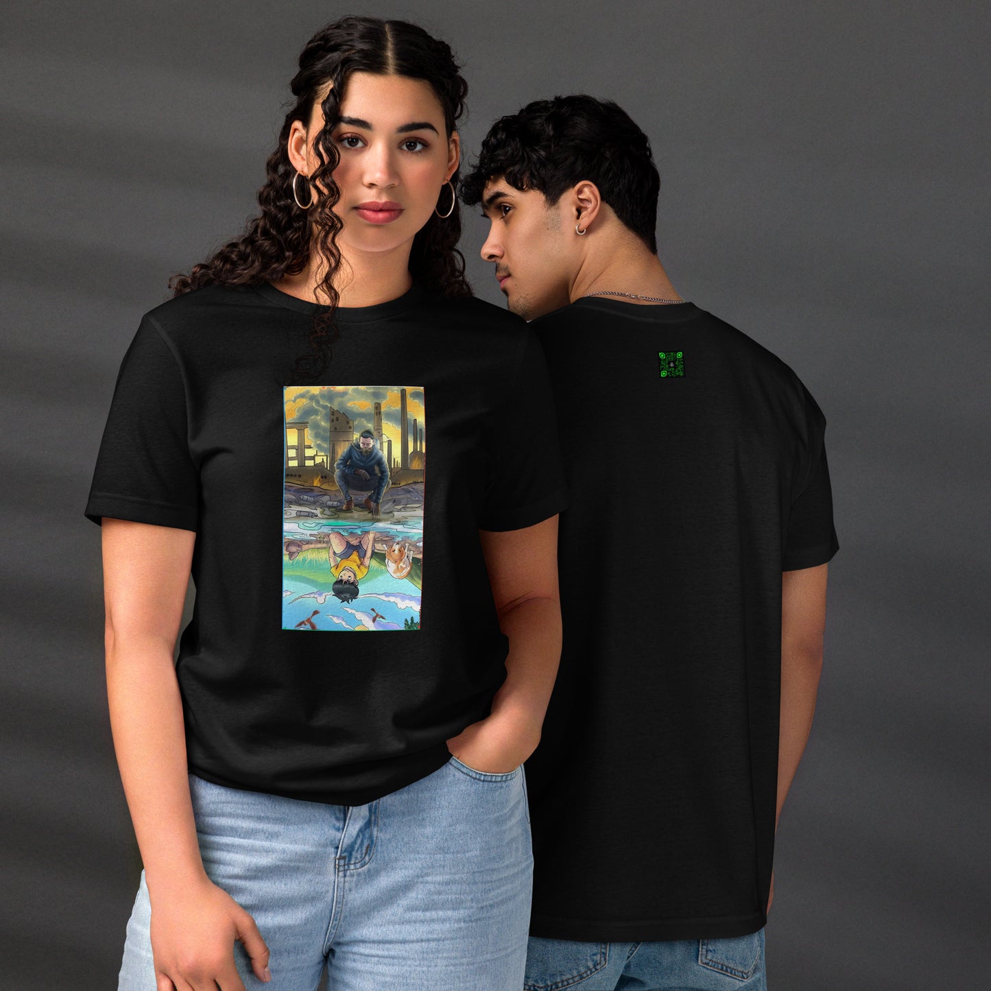 Eco-Friendly Unisex Black T-Shirt 100% Organic Cotton