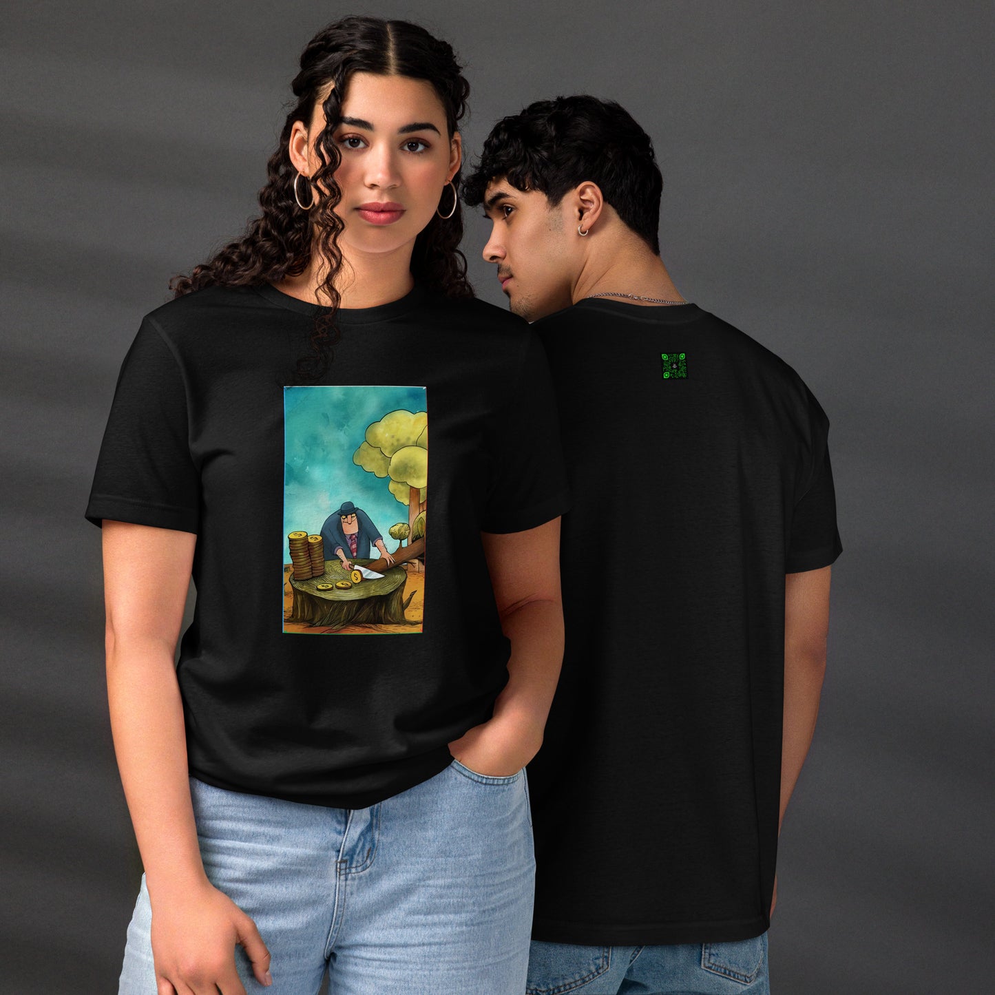 Eco-Friendly Unisex Black T-Shirt 100% Organic Cotton